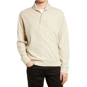 New VINCE Shawl Collar Pima Cotton Pullover Sweater